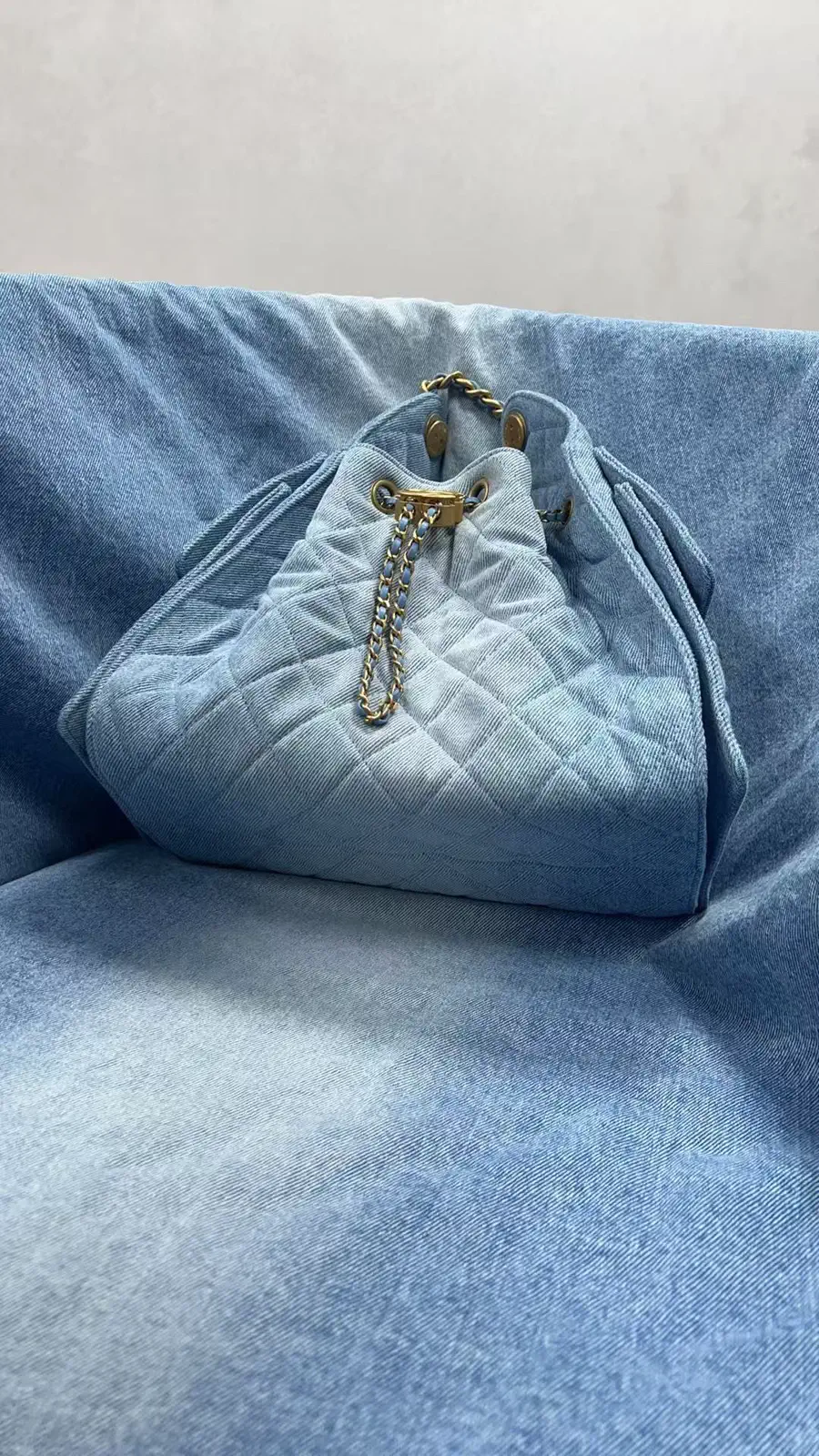 Chanel Quilted Denim Hobo Shoulder Bag image 1