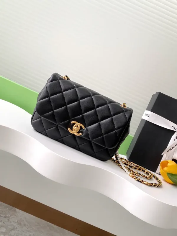 Chanel Quilted Pearl Chain Crossbody Bag image 1