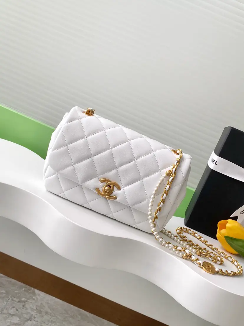 Chanel Quilted Pearl Chain Crossbody Bag image 1