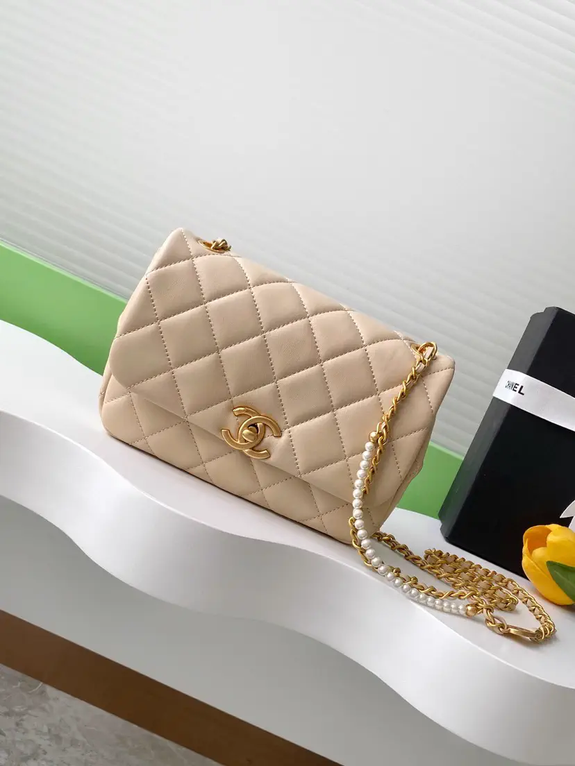Chanel Quilted Pearl Chain Crossbody Bag image 1