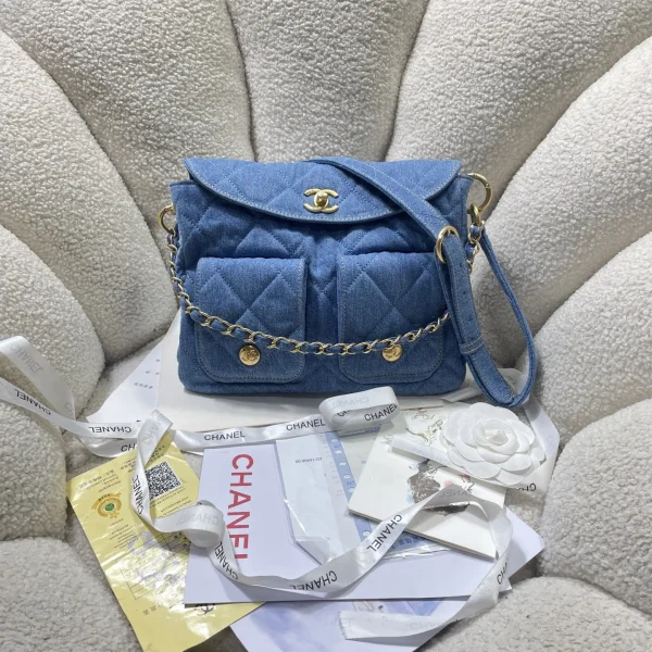 Chanel Quilted Denim Hobo Bag image 1