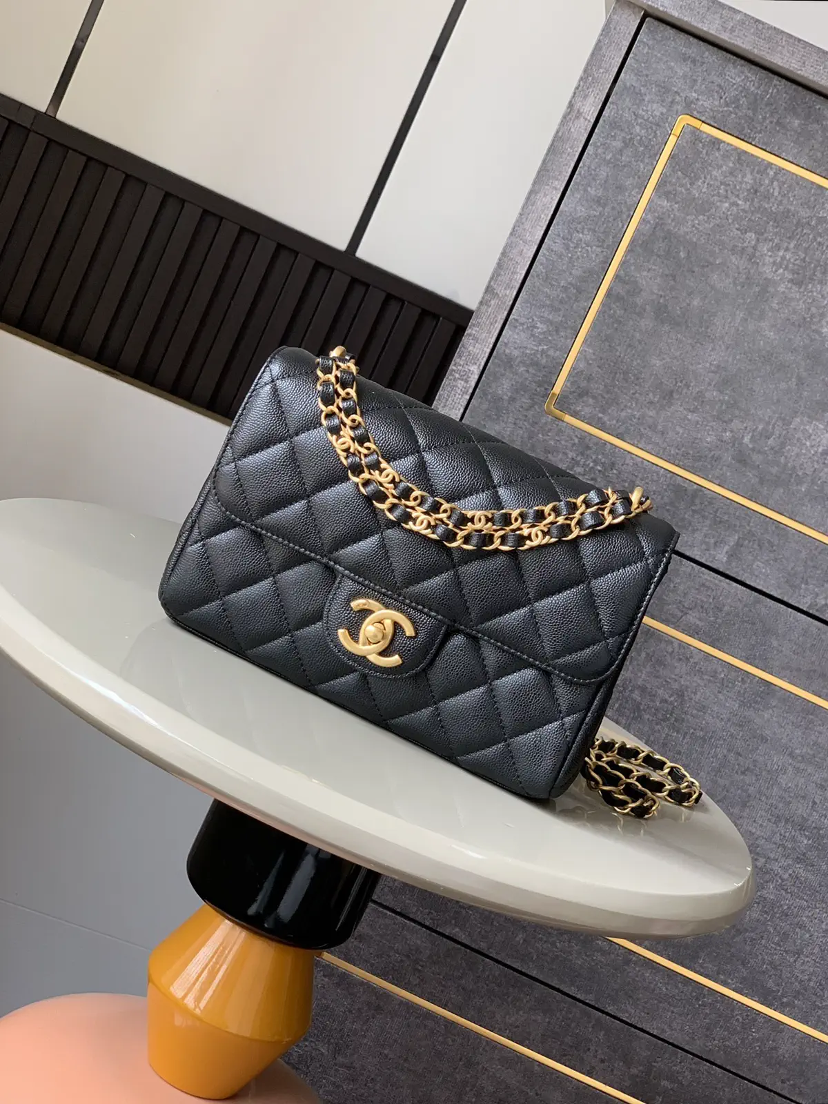 Chanel Quilted Double Chain Flap Crossbody Bag image 1