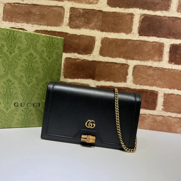 Gucci Black Chain Crossbody Bag with Bamboo Accent image 1