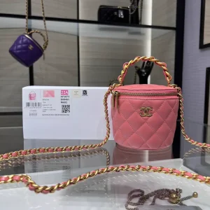 Chanel Quilted Chain Handle Cosmetic Bucket Bag image 1