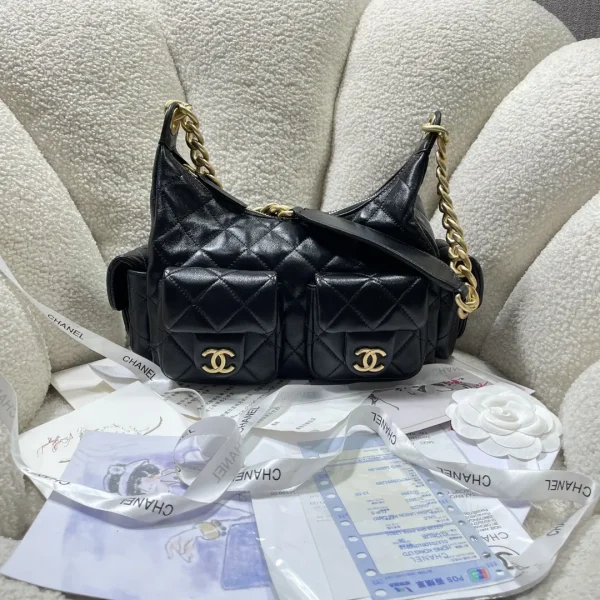 Chanel Quilted Leather Hobo Shoulder Bag image 1