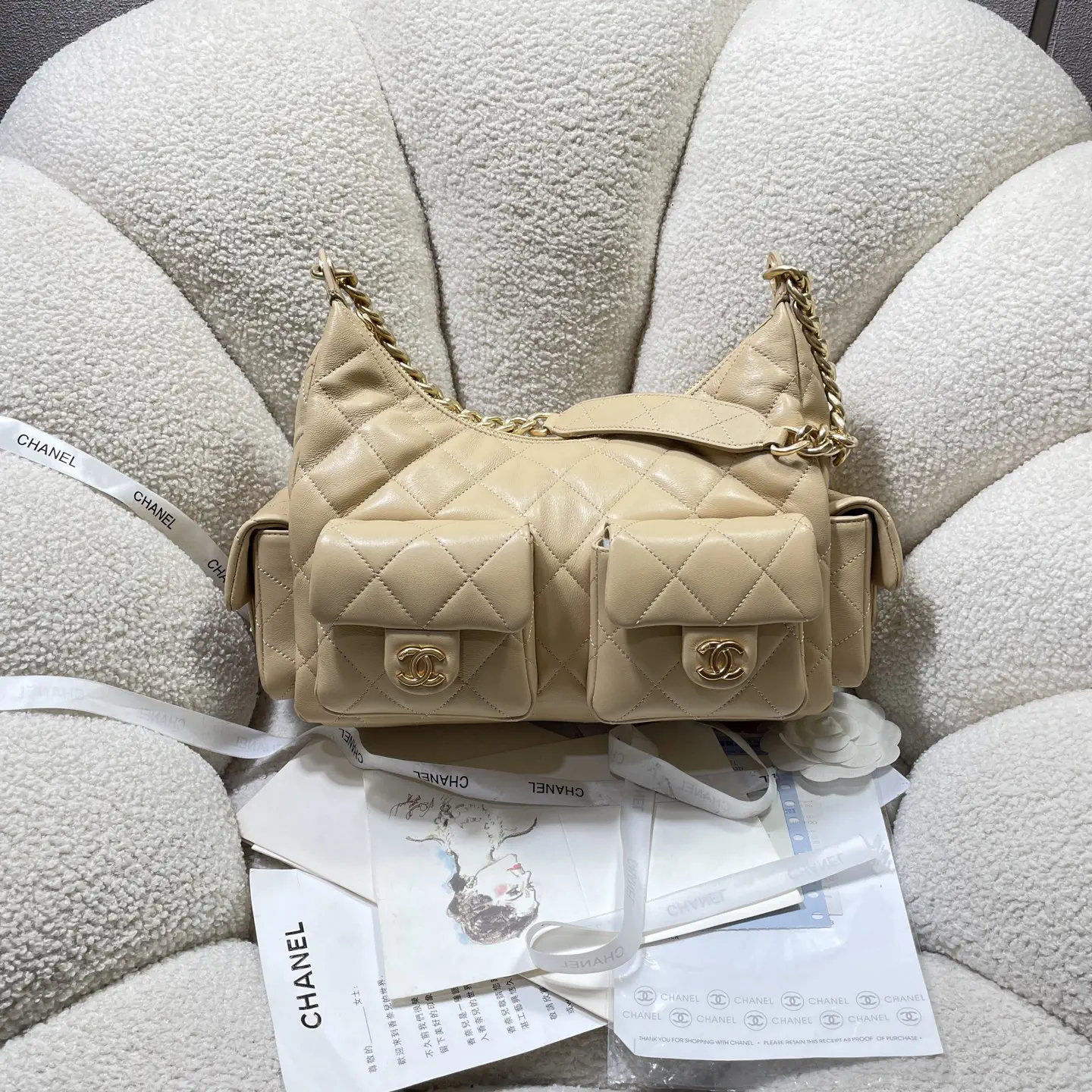 Chanel Quilted Leather Chain Shoulder Bag image 1