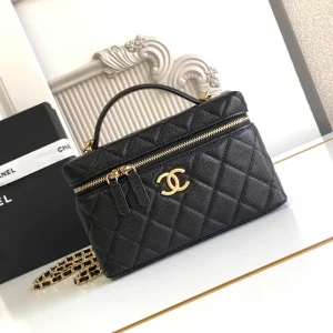 Chanel Quilted CC Logo Top Handle Cosmetic Bag image 1