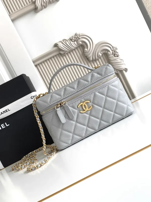 Chanel Quilted Top Handle Vanity Bag with Chain Strap image 1