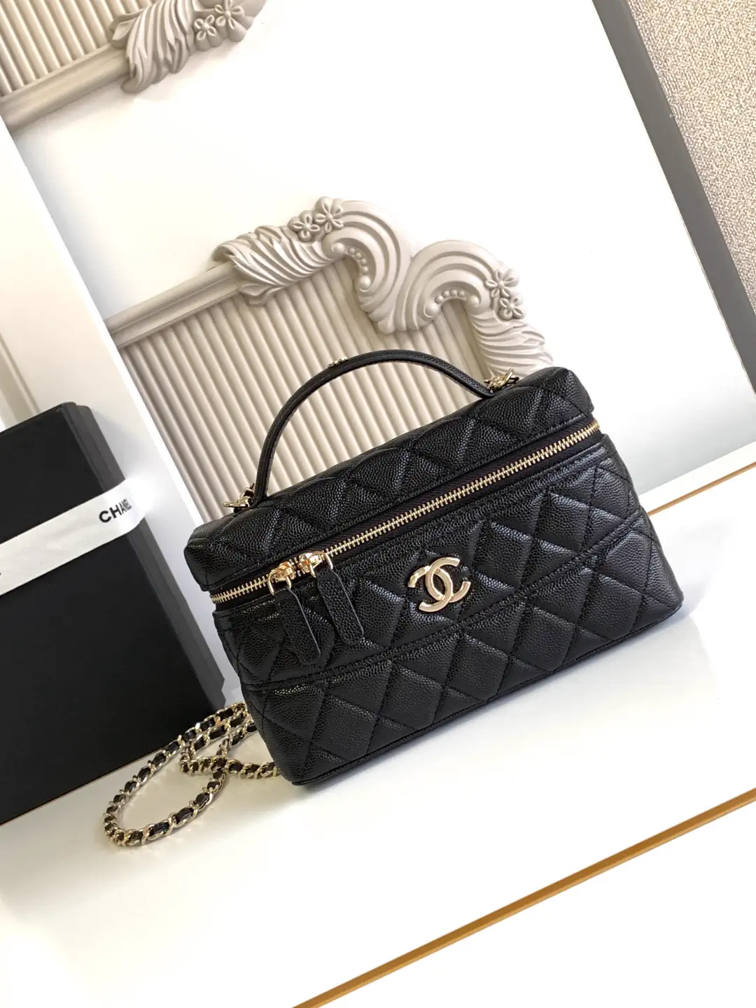 Chanel Quilted Top Handle Box Bag image 1