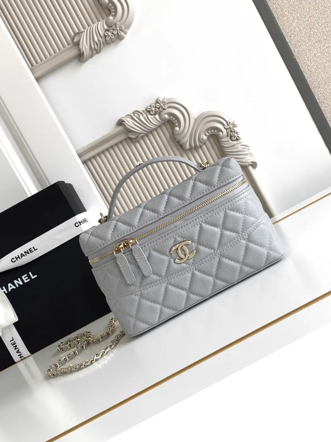 Chanel Quilted Top Handle Box Bag image 1