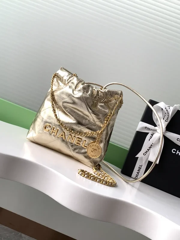Chanel Mini 22 Quilted Metallic Crossbody Bag image 1
