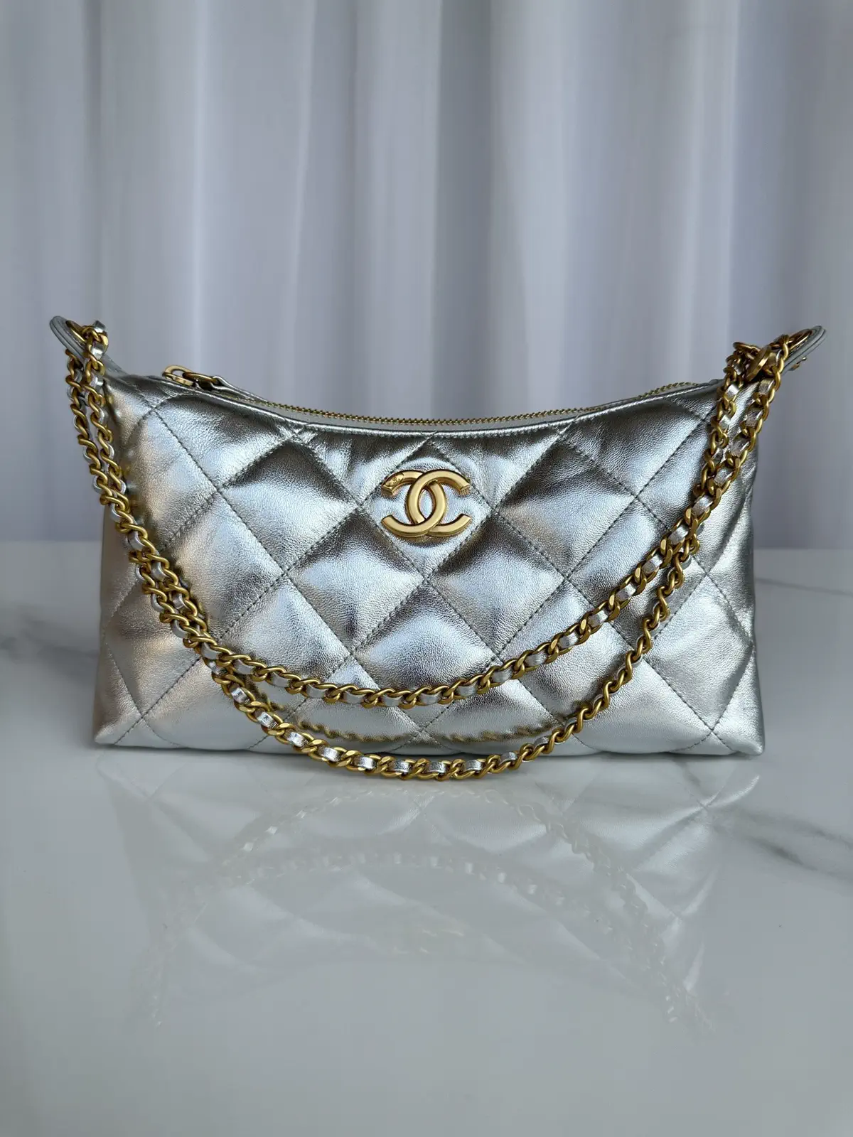 Chanel Quilted Metallic Shoulder Bag image 1