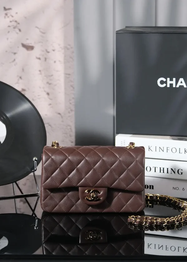 Chanel Quilted Brown Leather Chain Shoulder Bag image 1