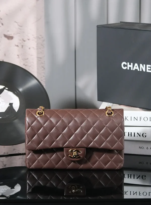 Chanel Quilted Brown Leather Chain Flap Bag image 1