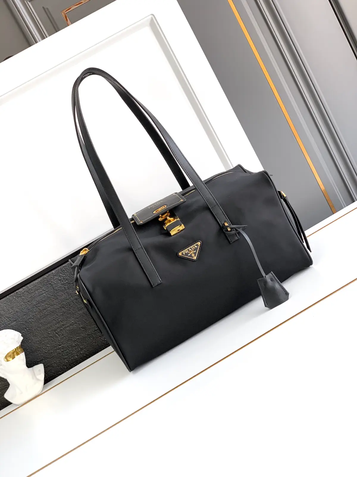 Prada Black Re-Nylon Top Handle Bag image 1