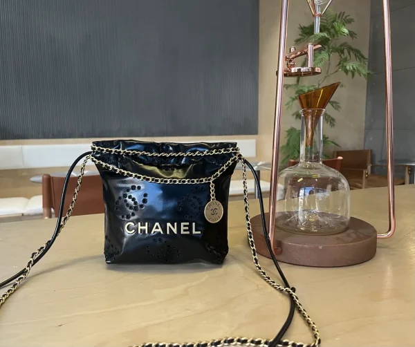 Chanel Mini 22 Bag with Cutout Embroidery and Chain Straps image 1