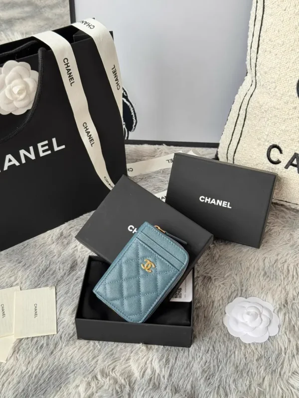 Chanel Quilted Zip Card Holder image 1