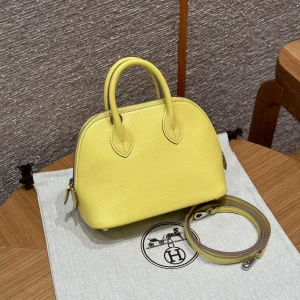 Hermès Yellow Top Handle Bag with Detachable Strap image 1