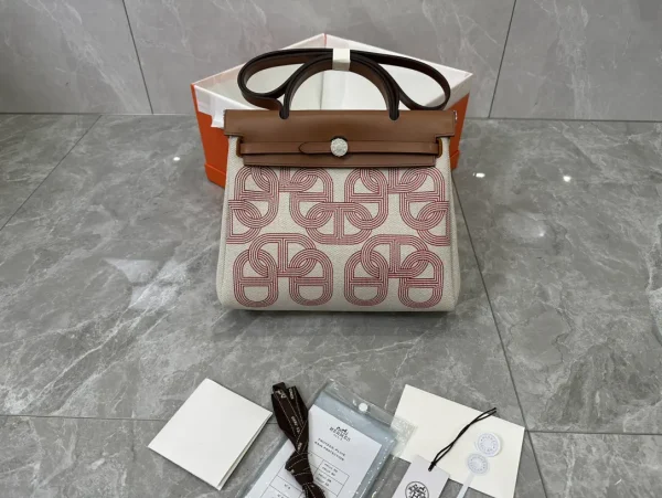 Hermès Herbag Canvas Backpack with Leather Trim image 1