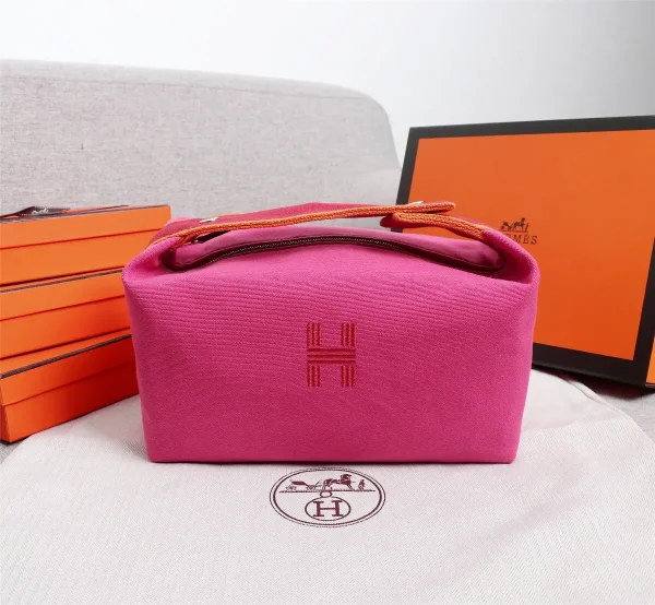Hermès Canvas Toiletry Bag with Embroidered H Logo image 1