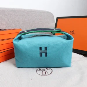 Hermès Canvas Toiletry Bag with Embroidered H Logo image 1