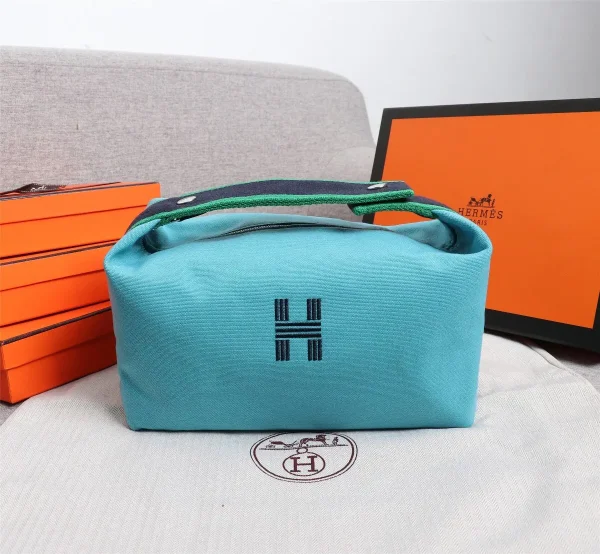Hermès Canvas Toiletry Bag with Embroidered H Logo image 1