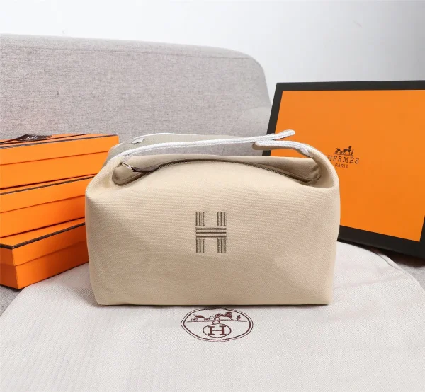 Hermès Canvas Toiletry Bag with Embroidered H Logo image 1