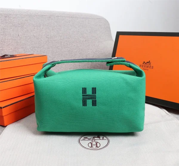 Hermès Canvas Toiletry Bag with Embroidered H Logo image 1
