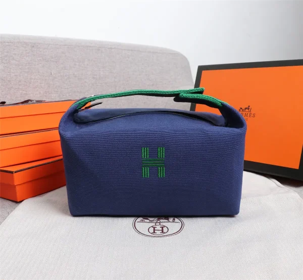 Hermès Canvas Toiletry Bag with Embroidered H Logo image 1