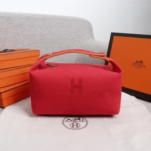 Hermès Canvas Toiletry Bag with Embroidered H Logo image 1