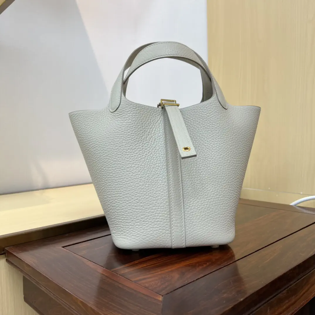 Hermès Pearl Grey Picotin 18 Top Handle Bag image 1