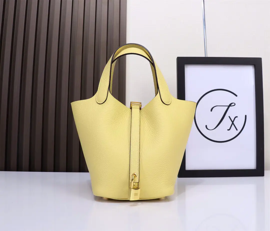 Hermès Yellow Picotin Bucket Bag image 1