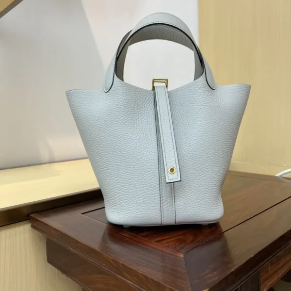 Hermès Light Gray Picotin 18 Bucket Bag image 1