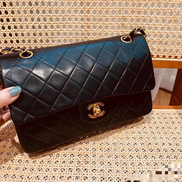 Chanel Quilted Lambskin Double Flap Shoulder Bag image 1