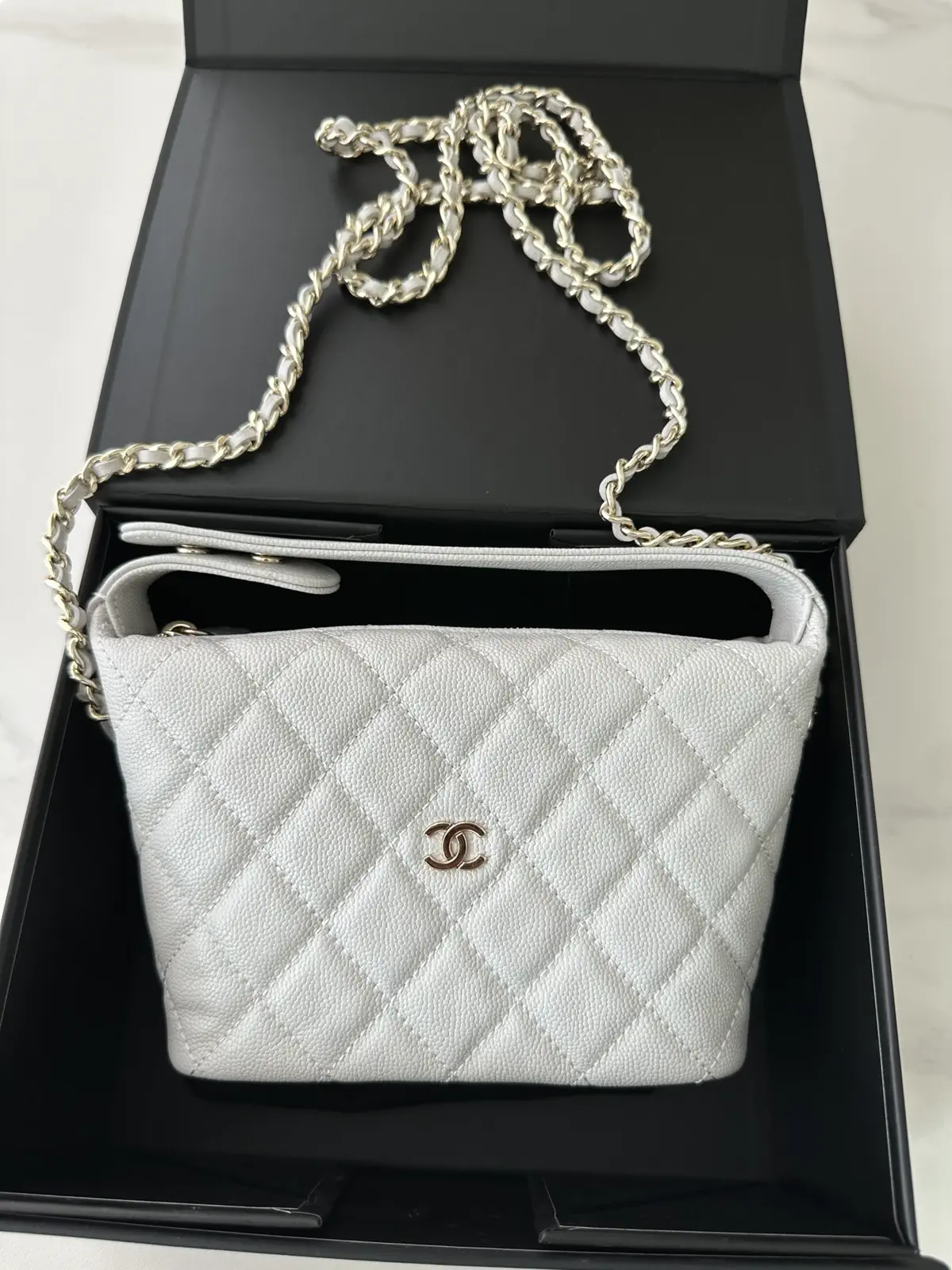 Chanel Quilted Caviar Leather Chain Crossbody Bag image 1