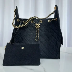 Chanel Quilted Denim Shoulder Bag image 1