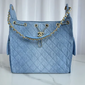 Chanel Quilted Denim Shoulder Bag image 1