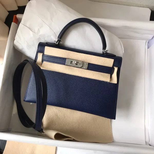 Hermès Navy Blue Mini Top Handle Bag image 1