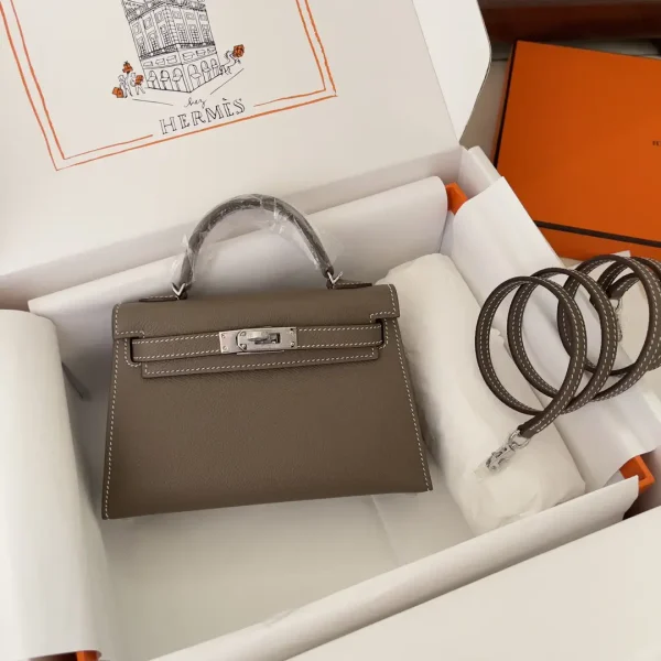 Hermès Taupe Top Handle Bag with Detachable Strap image 1