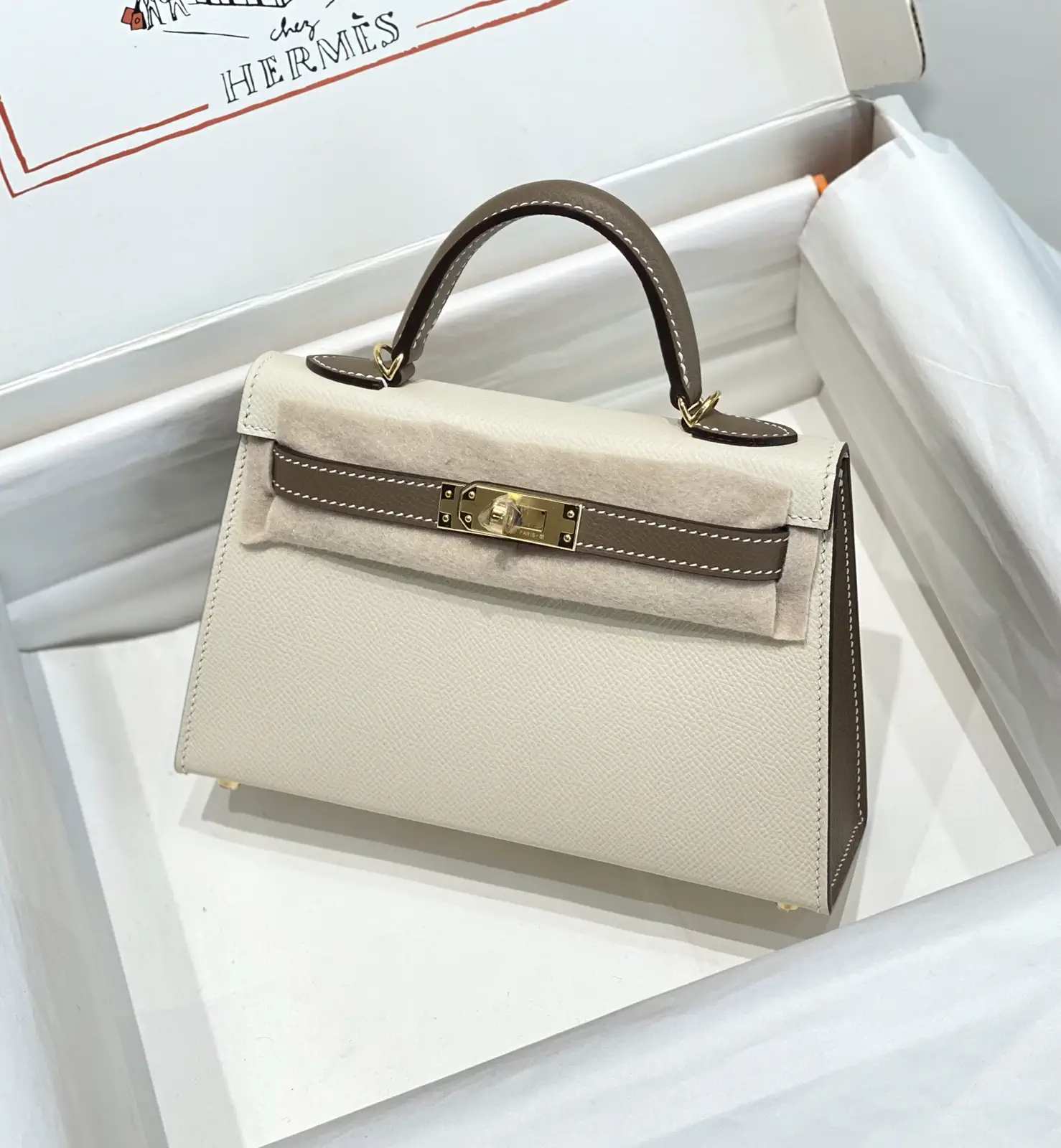 Hermès Two-Tone Mini Kelly Top Handle Bag image 1