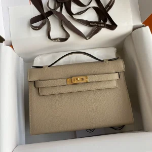 Hermès Beige Top Handle Clutch Bag image 1