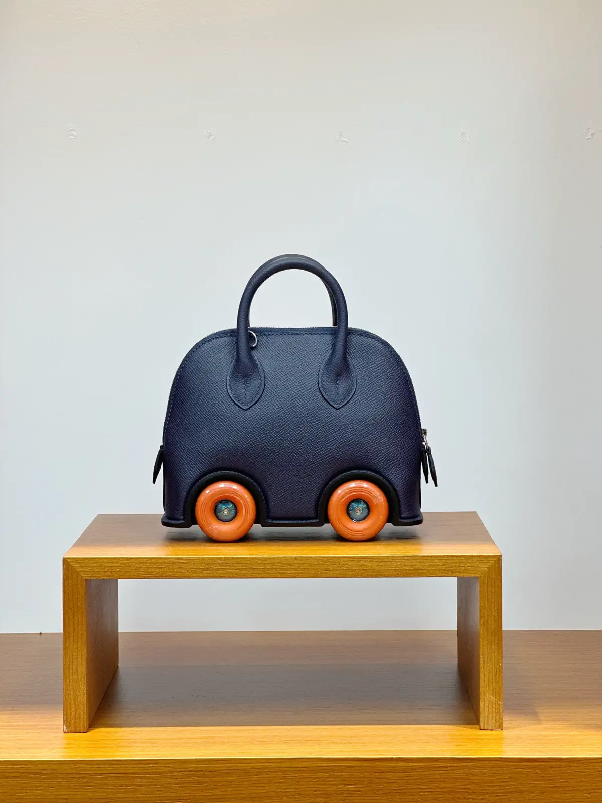 Hermès Mini Navy Blue Top Handle Bag with Wheels image 1