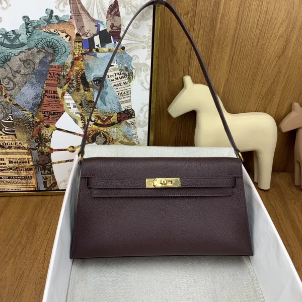 Hermès Burgundy Kelly Elan Shoulder Bag image 1
