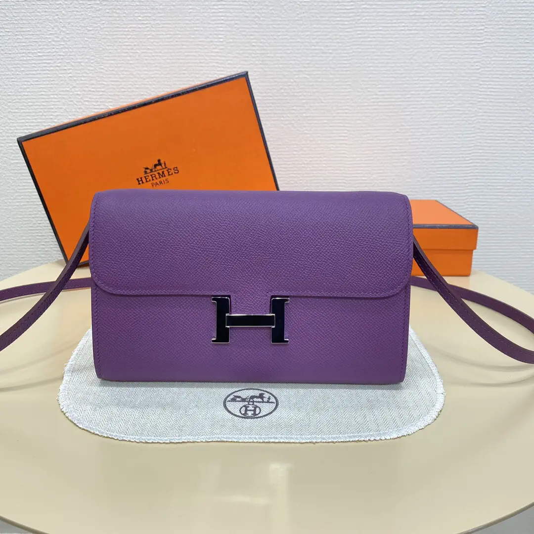 Hermès Purple Epsom Leather Constance WOC Crossbody Bag image 1