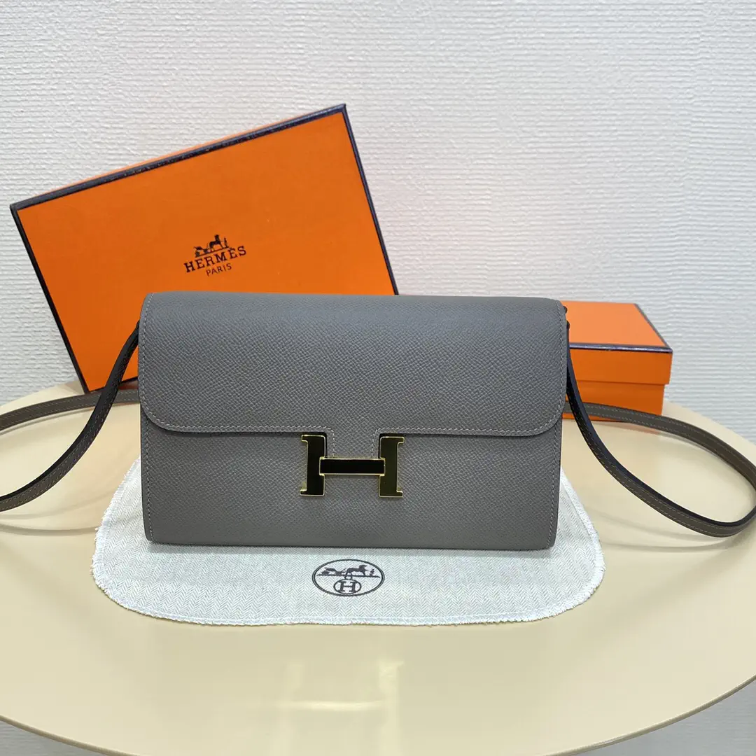 Hermès Gray Epsom Leather Constance WOC Crossbody Bag image 1