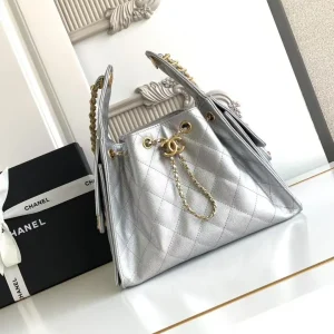 Chanel Quilted Drawstring Bucket Bag image 1