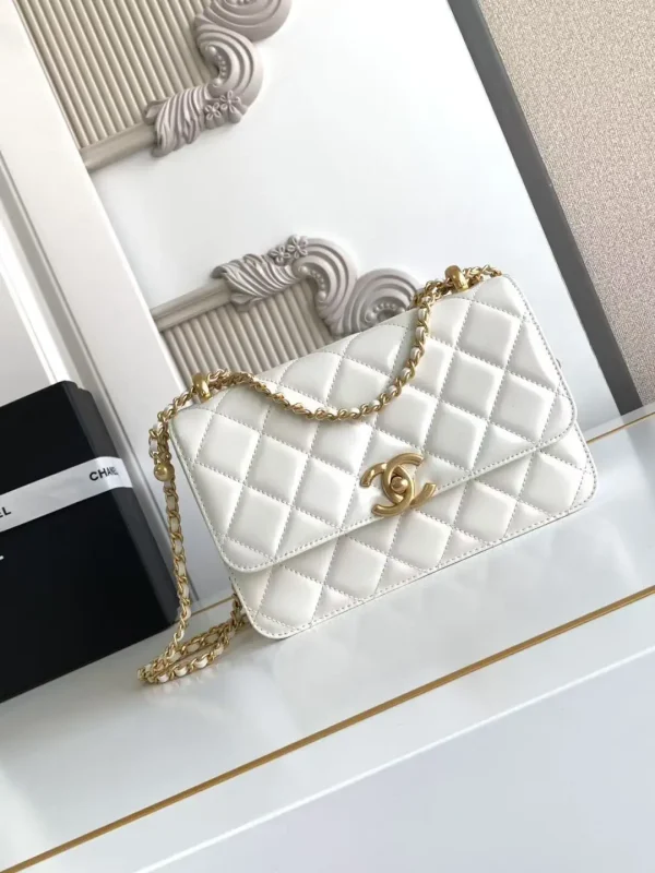 Chanel Quilted Double Gold Ball Mini Chain Shoulder Bag image 1