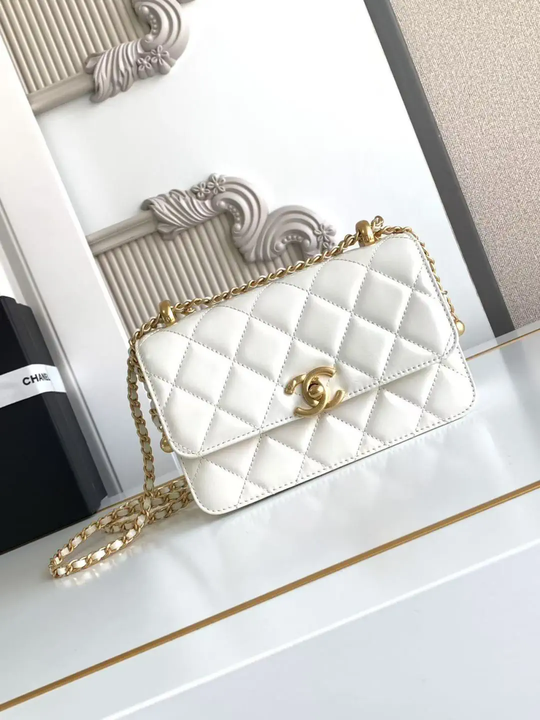 Chanel Quilted Double Gold Ball Mini Crossbody Bag image 1