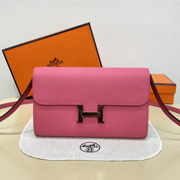 Hermès Pink Constance Wallet On Chain image 1