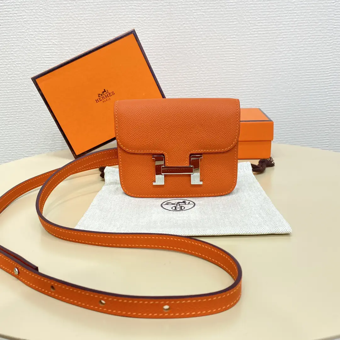 Hermès Orange Constance Slim Belt Bag image 1